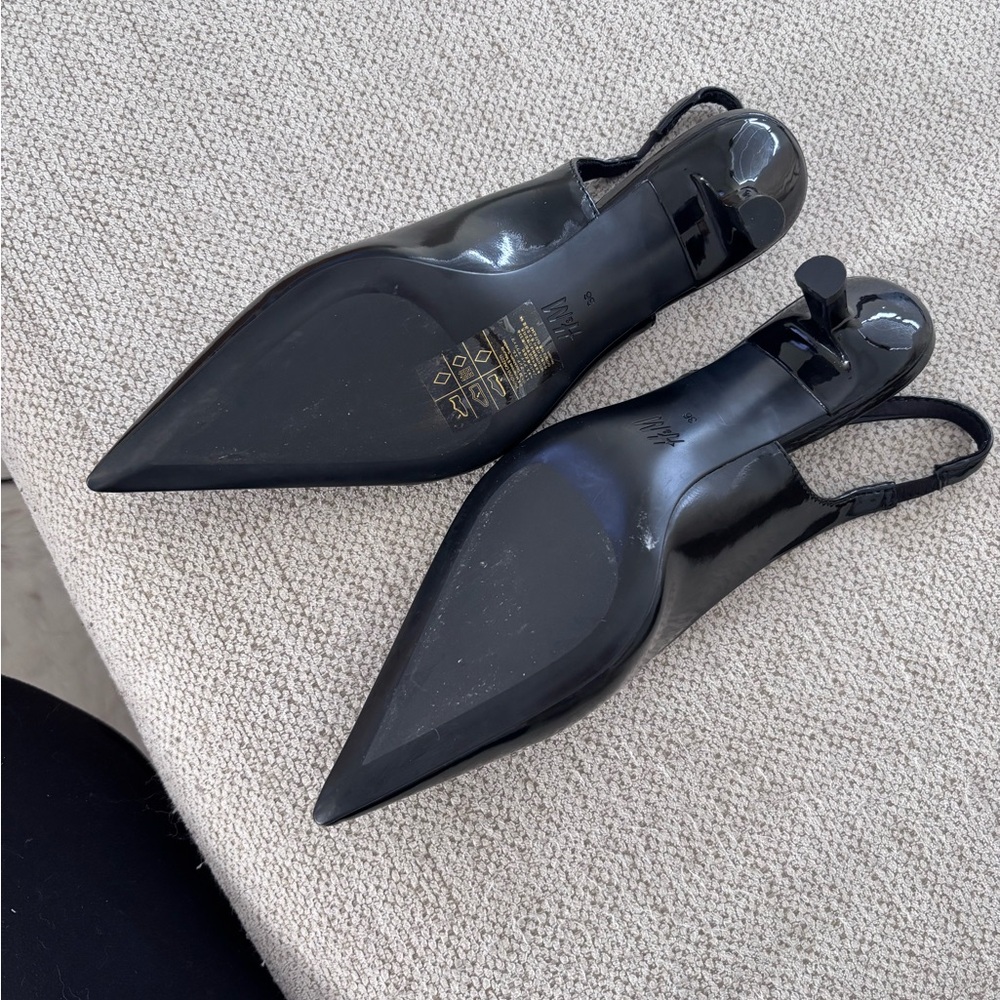 Black Slingback Heels - Picture 6 of 7
